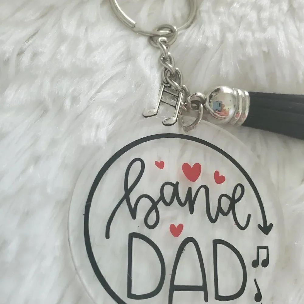 Band Mom Keychain, Band Dad Keychain, Music Note Keychain - Picture 3 of 15
